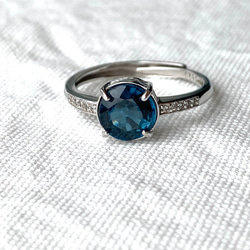 宝石質　大粒ブルーカイヤナイト　ロジウムコーティングシルバー925フリーサイズリング　指輪　カヤナイト　 9枚目の画像