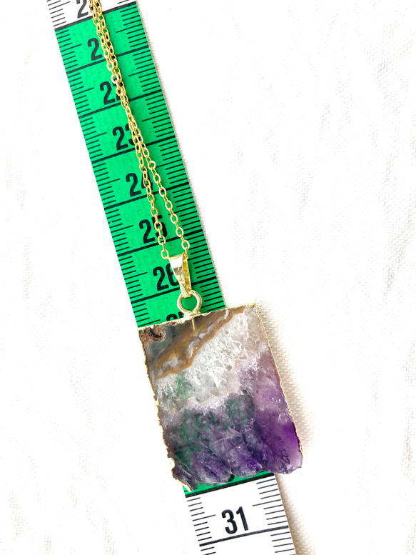 パープルヘキサゴン グラデーション  大粒 アメジスト  スライス ドゥルジー  ネックレスにも　六角形 紫水晶 B 6枚目の画像