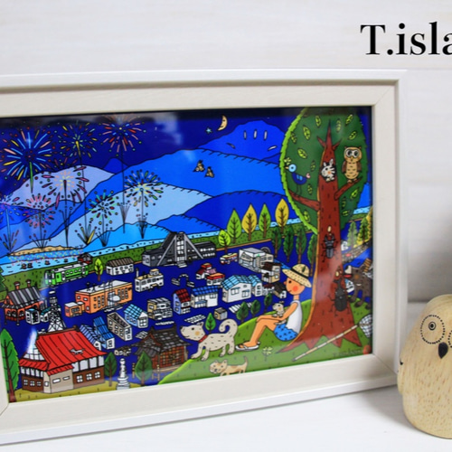 花火のアート作品 フレーム付き