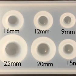 シリコンモールド 球体 6種 6連 スベスベ加工 2枚目の画像