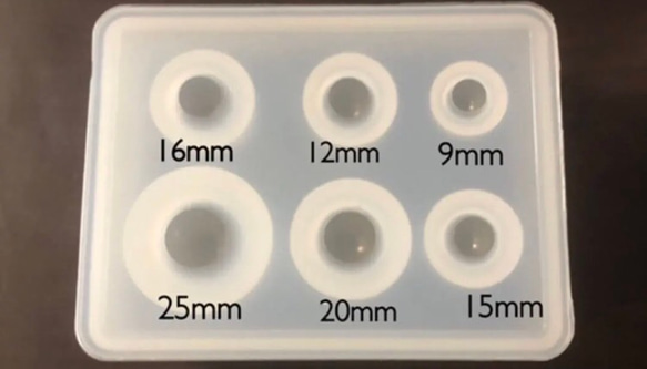 シリコンモールド 球体 6種 6連 スベスベ加工 2枚目の画像