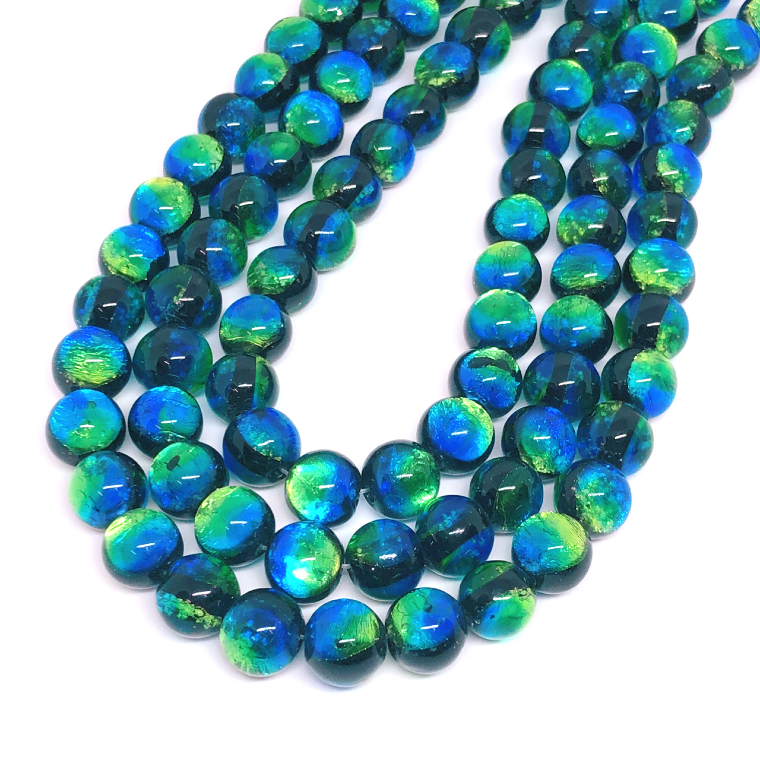 ケラママリン  8mm 連売り 蓄光 ホタルガラス 沖縄 慶良間諸島 とんぼガラス とんぼ玉 夜光タイプ