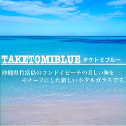 タケトミブルー 8mm/10mm/12mm 10個セット蓄光 ホタルガラス 沖縄竹富島 とんぼガラス とんぼ玉 6枚目の画像