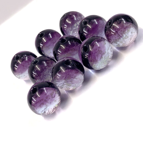 蓄光 マリンパープル 8mm/10mm/12mm/10個セット 蓄光 ホタルガラス
