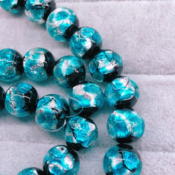 変わり紡錘型とんぼ玉 アンティーク 水色 2個 変わり紡錘型とんぼ玉