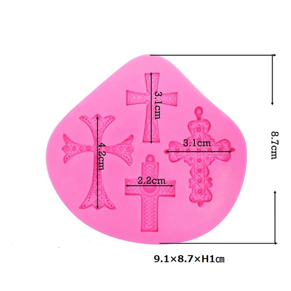 十字架クロスのシリコンモールド＃72 2枚目の画像
