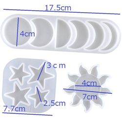 3点セット月・星・太陽のシリコンモールド＃138 3枚目の画像
