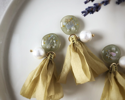 【1275】レジンモチーフとタッセルのピアス 1275 レジンモチーフとタッセルのピアス BETTERDAYS_CO_JP