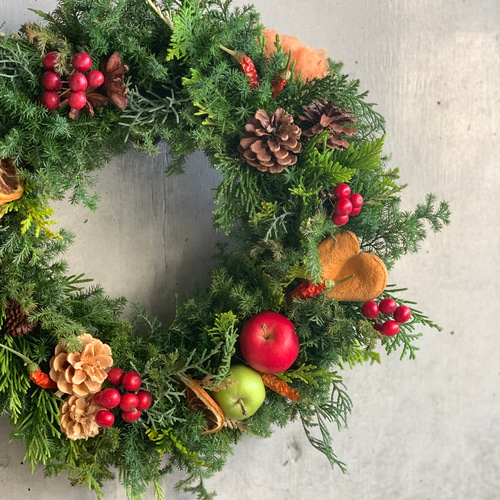 レッスンキット〉2024⭐︎フレッシュクリスマスリース材料セット