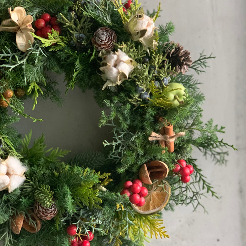 レッスンキット〉2025年☆フレッシュクリスマスリース材料セット