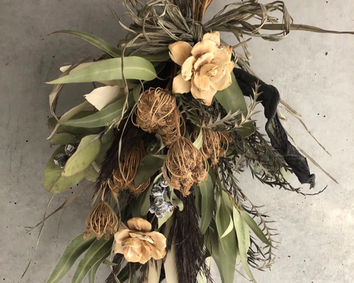 ドライフラワー 大人ナチュラルなスワッグ ドライフラワー