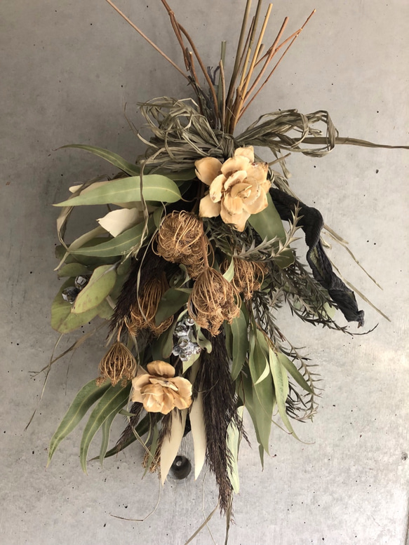 ドライフラワー 大人ナチュラルなスワッグ ドライフラワー