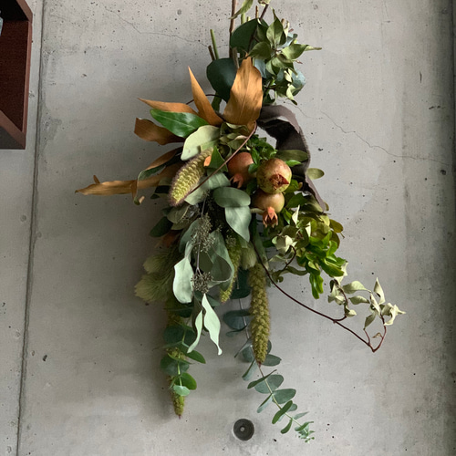 ドライフラワー ザクロのアートスワッグ ドライフラワー AtelierBRAZO