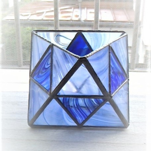 送料無料】ステンドグラスの小物入れ・花瓶＊三角タイプ＊ 一輪挿し