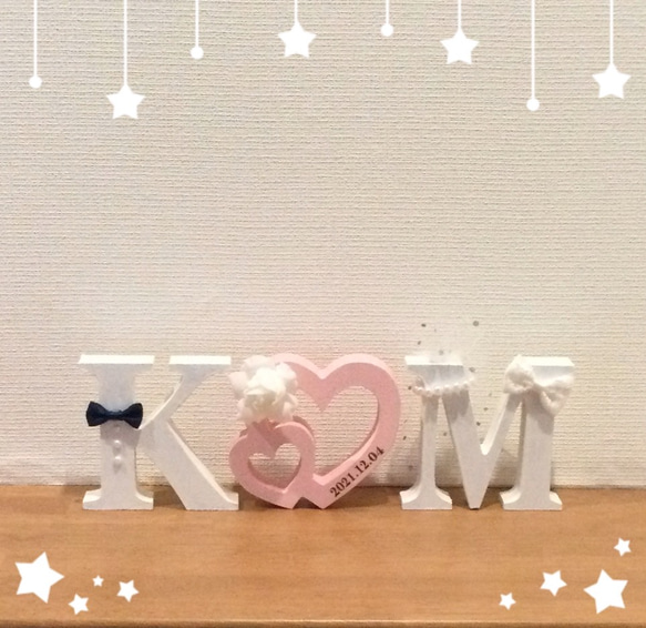 ミルキー様確認用♡ウエディングバージョン・イニシャルオブジェ もきゅ様確認用♡ウエディングバージョン イニシャルオブジェ