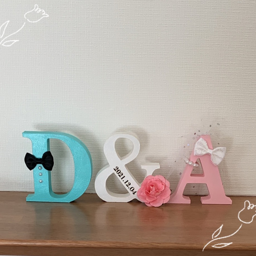 記念日入り♡ウエディングバージョン・イニシャルオブジェ☆オーダー 