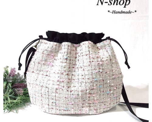 ハンドメイド ♡ 完成品 ツイードポシェット ショルダーバッグ ツイードバッグ 1_a1bd400e12f05106b88ec57ed0c1