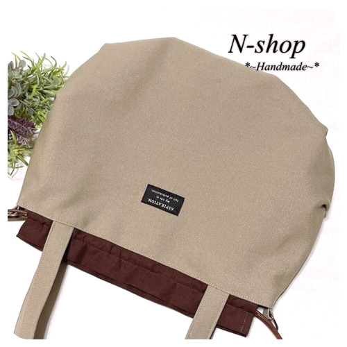 帆布♪巾着トートバッグ(L)❥ハンドメイド❥ トートバッグ N-shop 