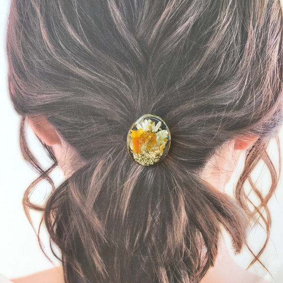 花園小馬鉤髮飾真花黃色黃色透明透明春夏髮箍 第8張的照片