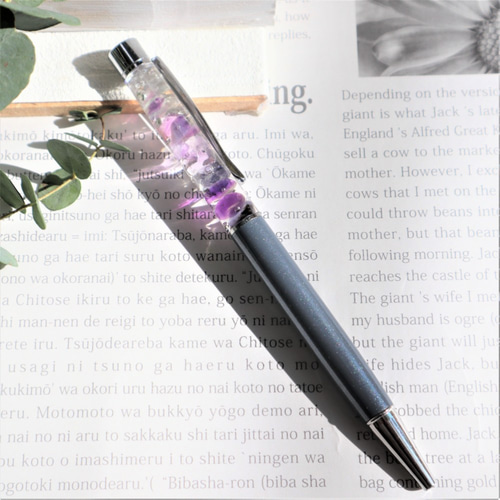 名入れ可＊天然石ハーバリウムボールペン(替芯付) 筆記用具 父の日