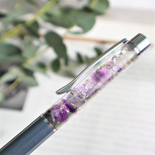 海外花系 N182 / カスタムボールペン 天然石 アクアマリン | vinced