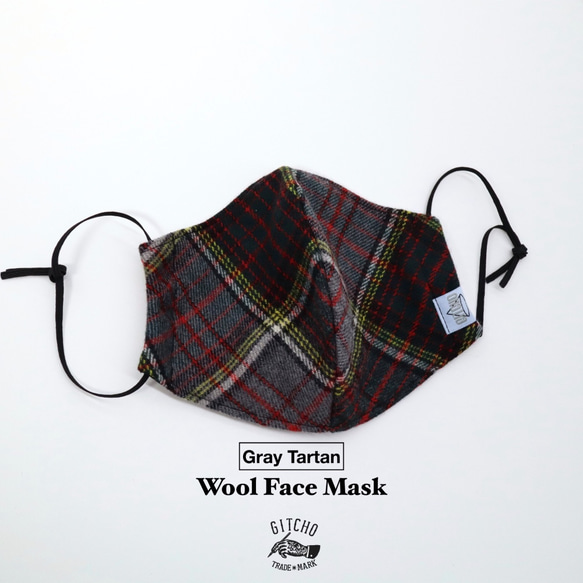 3D布マスク-Tartan Wool Face Mask(ポケット付き) 2枚目の画像