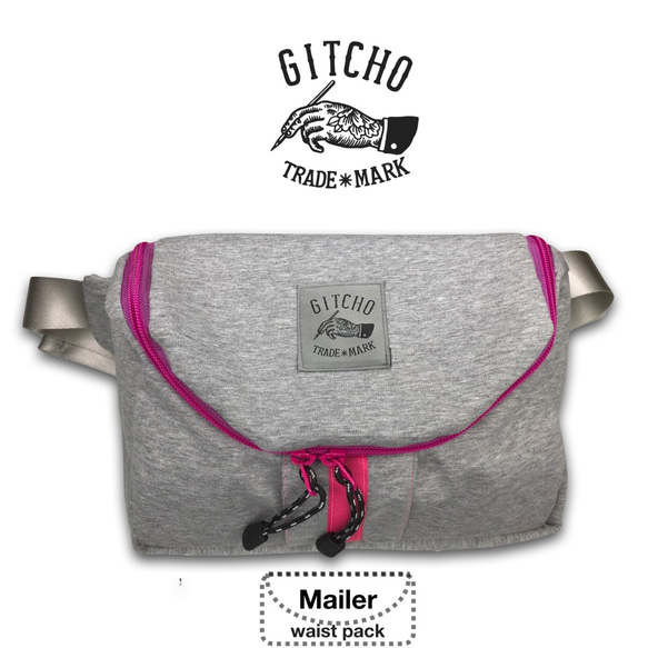 Mailer waist pack-Knit GY/PK 5枚目の画像