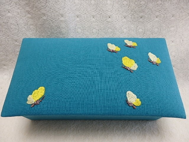 お道具箱　黄色蝶々