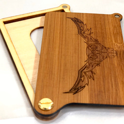 高質感實木名片盒-翱翔的貓頭鷹（可客製） 第1張的照片