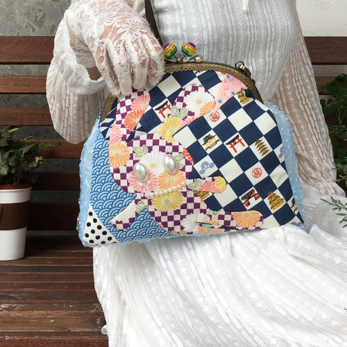 銀座くのや うさぎ模様刺繍 和装用利休バッグ　おまけ付き 楽天市場】ビーズ本手刺繍ボストン型バッグ 華文【 礼装用バッグ