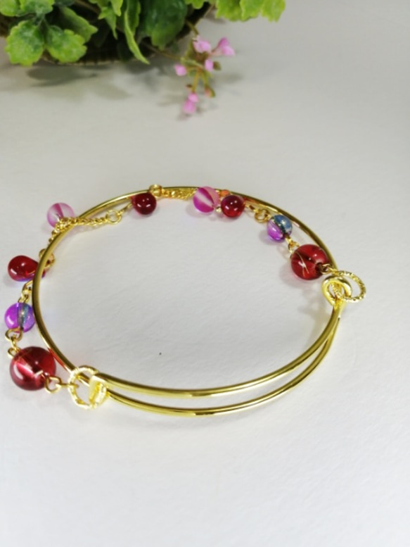 〜銀河の贈り物〜STAR LIGHT BANGLE  レッド 1枚目の画像