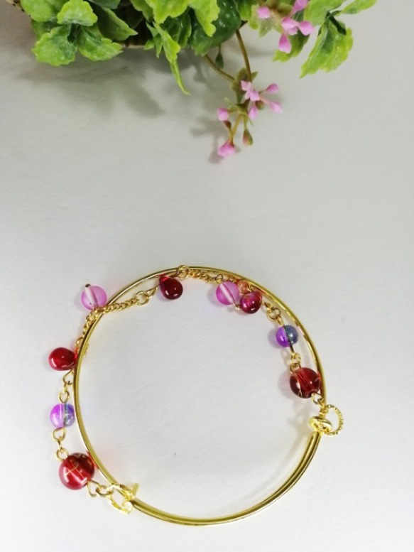 〜銀河の贈り物〜STAR LIGHT BANGLE  レッド 7枚目の画像