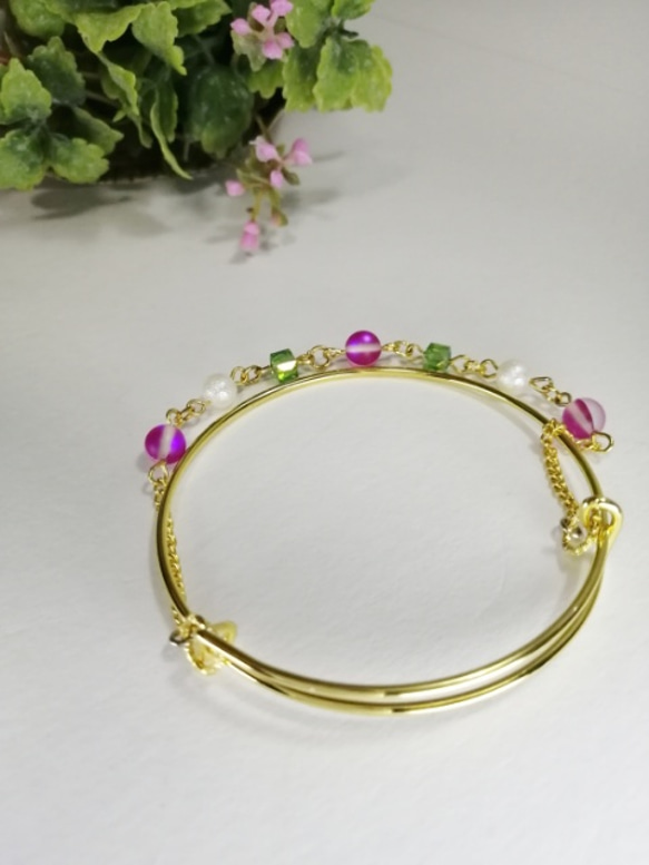 〜銀河の贈り物〜STAR LIGHT BANGLE   フラワーカラー 1枚目の画像