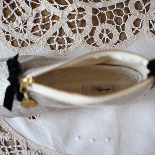 特別な贈り物に イニシャルが選べる 新リネン バレエシューズポーチ