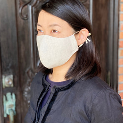 受注製作 リネンと竹布の立体マスク　　送料無料 6枚目の画像