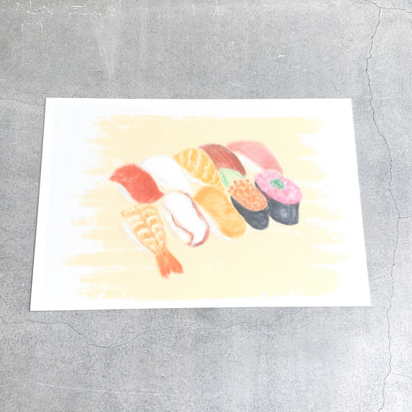 【お寿司とスープカレー】4枚　ポストカード　はがき　面白い　ユニーク　かわいい　リアル　個性的　食　日本　楽しい　 2枚目の画像
