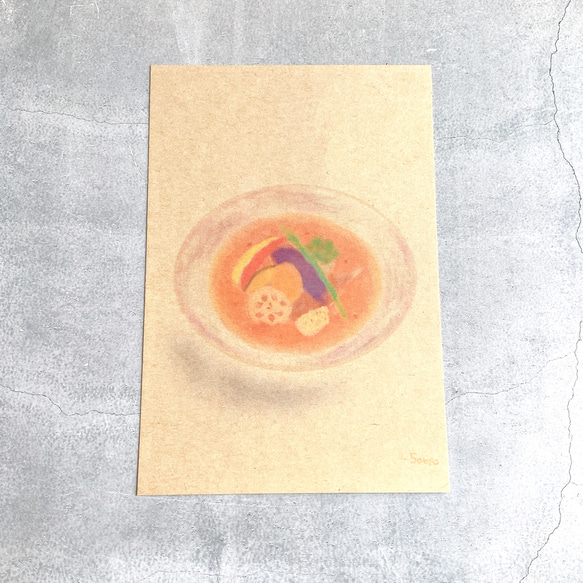 【お寿司とスープカレー】4枚　ポストカード　はがき　面白い　ユニーク　かわいい　リアル　個性的　食　日本　楽しい　 4枚目の画像