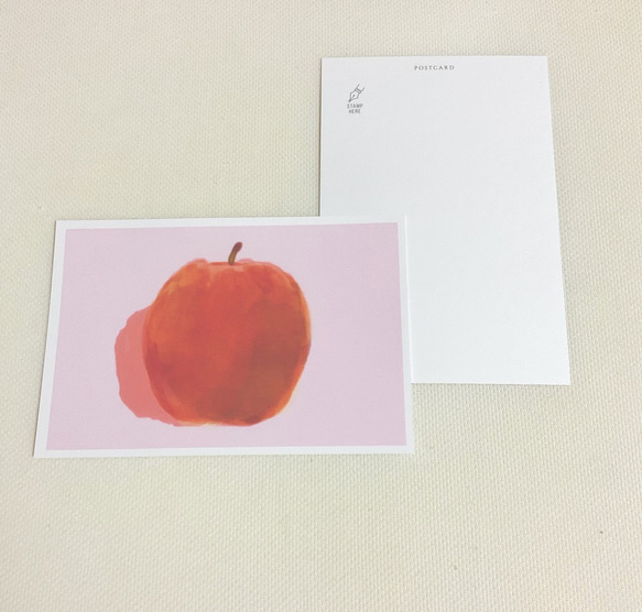 6枚セット　りんご　ピンク　オレンジ　グリーン　色　　おしゃれ　かわいい　紙　文房具　ポストカード  カード　かわいい 3枚目の画像