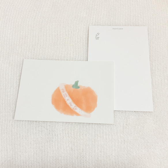 第①ハロウィン【6枚セット】ポストカード　カード　紙　かわいい　かぼちゃ　パンプキン　秋　紅葉　落ち葉　キレイ　 6枚目の画像