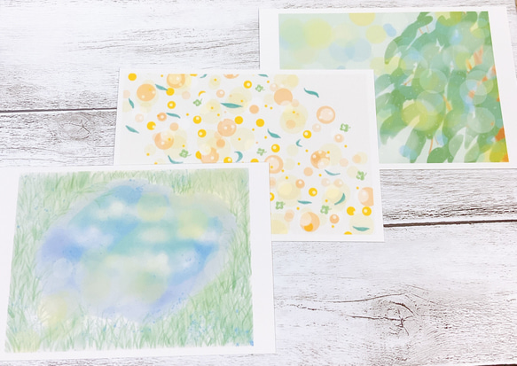 【3枚セット】ポストカード　雨上がりの陽と光　カード　かわいい　キレイ　自然　プレゼント　ギフト　葉　はがき　葉書　 1枚目の画像