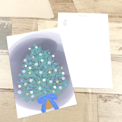【Xmasツリー】4枚セット　ポストカード　はがき　紙　かわいい　  イラスト　アート　ギフト　記念　お祝い　冬　 3枚目の画像