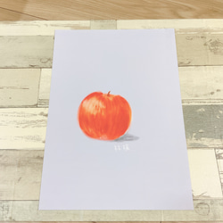 【りんごポスター】A4  アート　イラスト　インテリア　かわいい　真っ赤　インパクト　果物　フルーツ　リンゴ 3枚目の画像