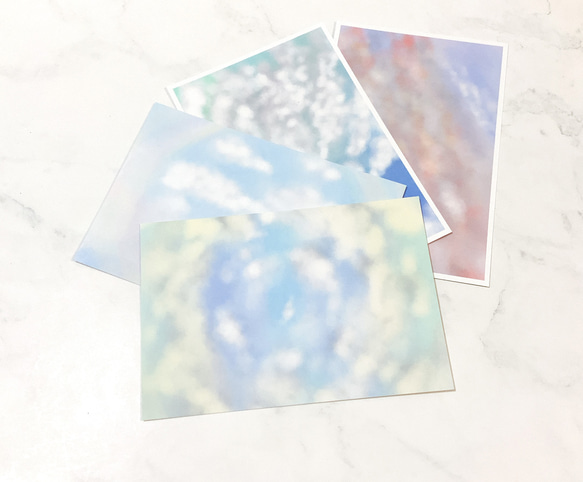 4種空セット】ポストカード 雲 自然 キレイ 紙 おしゃれ はがき