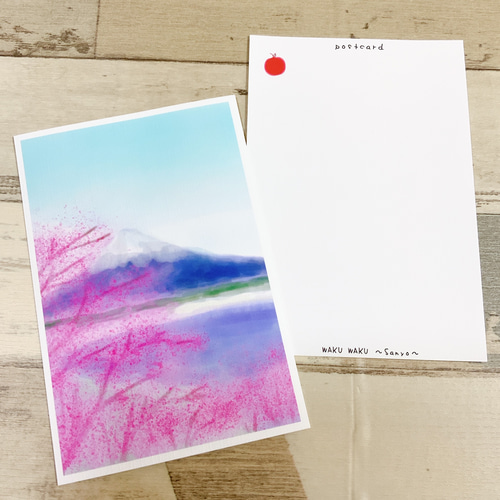 6種の富士山セット】ポストカード キャンバス風 春 葉書 景色