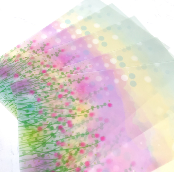 【ピンク花】7枚　トレーシングペーパー　紙　かわいい　用紙　ペーパー　デザイン紙　トレペ　フラワー　 4枚目の画像