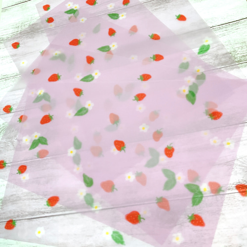 ピンク苺トレーシングペーパー】7枚セット 紙 トレペ かわいい