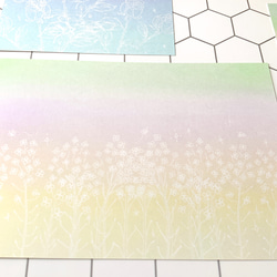 【春の訪れ】4枚　ポストカード　はがき　淡い　カラー　キレイ　イラスト　文房具　デザイン　メッセージカード　かわいい 4枚目の画像
