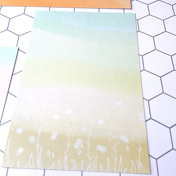 【春の訪れ】4枚　ポストカード　はがき　淡い　カラー　キレイ　イラスト　文房具　デザイン　メッセージカード　かわいい 5枚目の画像