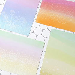 【春の訪れ】4枚　ポストカード　はがき　淡い　カラー　キレイ　イラスト　文房具　デザイン　メッセージカード　かわいい 6枚目の画像