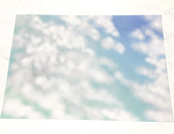 【青空】7枚セット　トレーシングペーパー　空　デザインペーパー　かわいい　おしゃれ　キレイ　デザイン　包装紙　文房具　 1枚目の画像